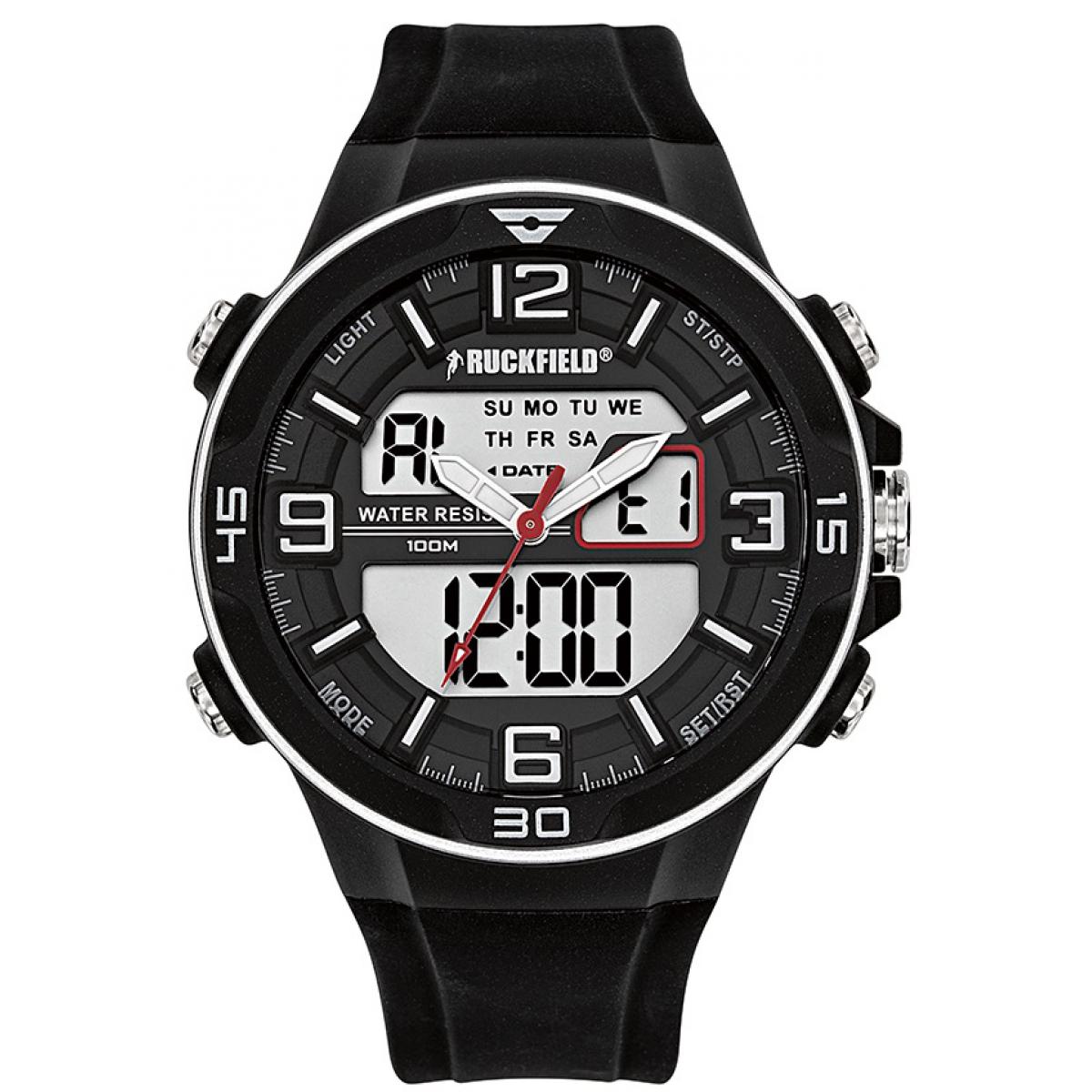 Montre Ruckfield 685061 - Multifonction Ana-digital Silicone Noir Homme