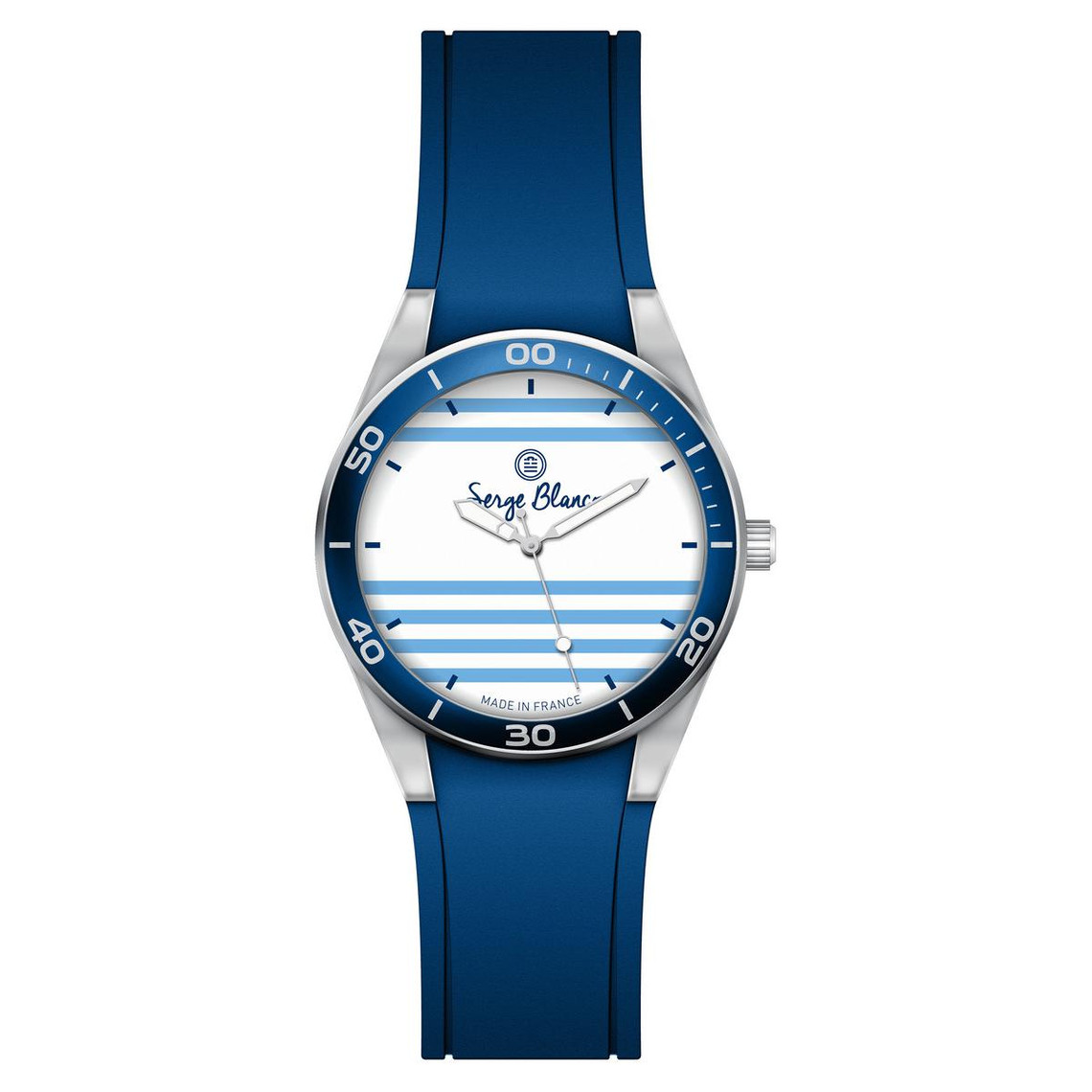 montres homme  serge blanco montres  sb80-25 - bracelet résine bleu