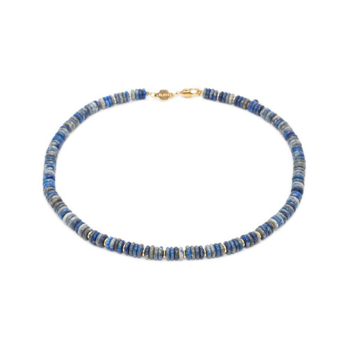 Sloya - Collier Blima en pierres Lapis-lazuli - Collier Acier avec Pendentif