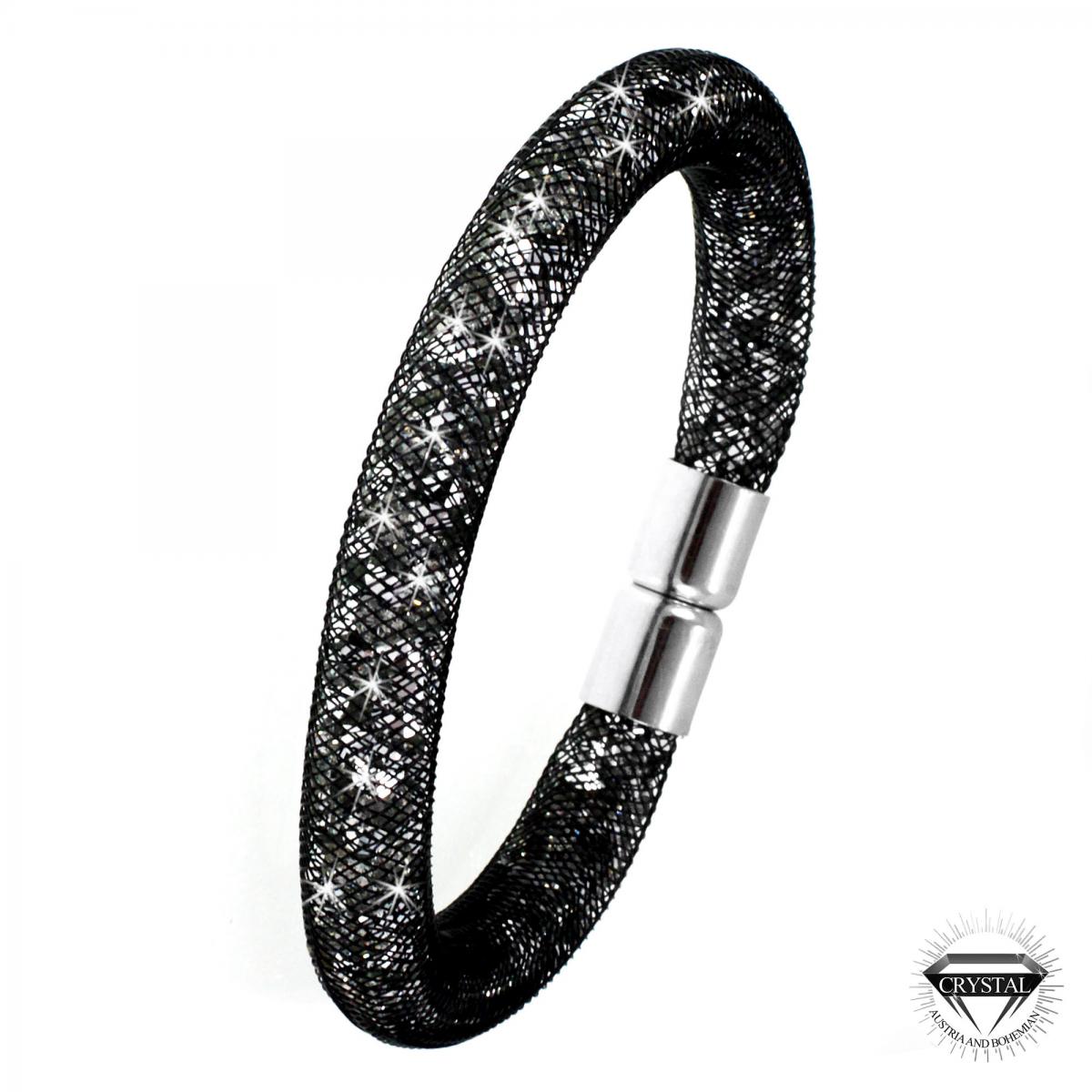 Promo : Bracelet noir tube strass par SoCharm