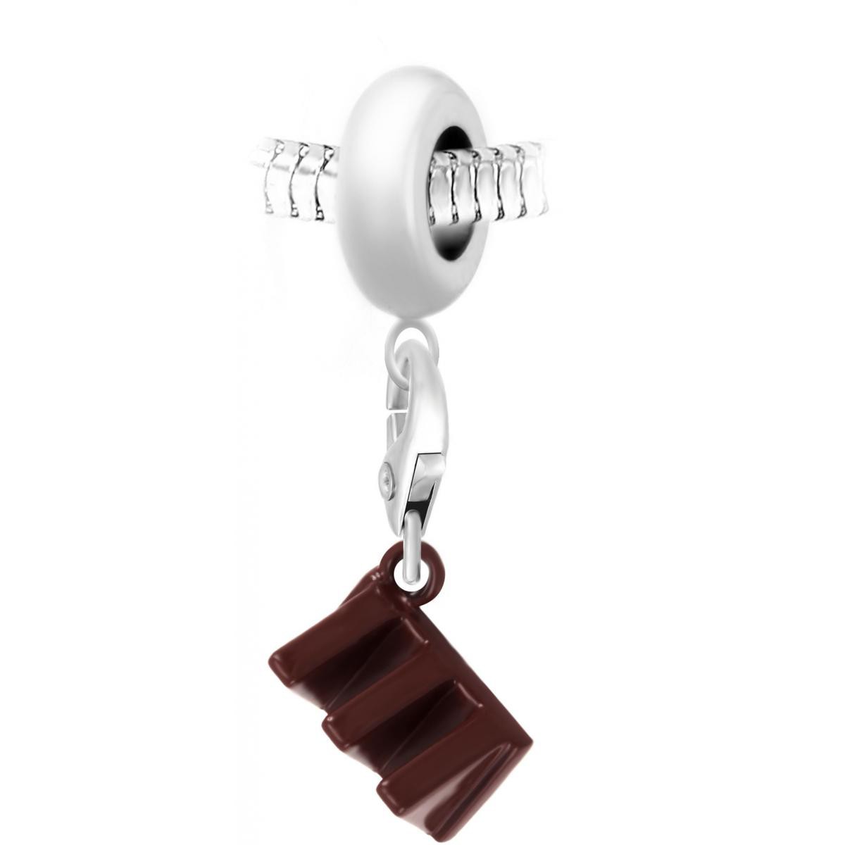 Promo : Charm perle Chocolat par SC Crystal Paris® BEA0044+CH0144-argent