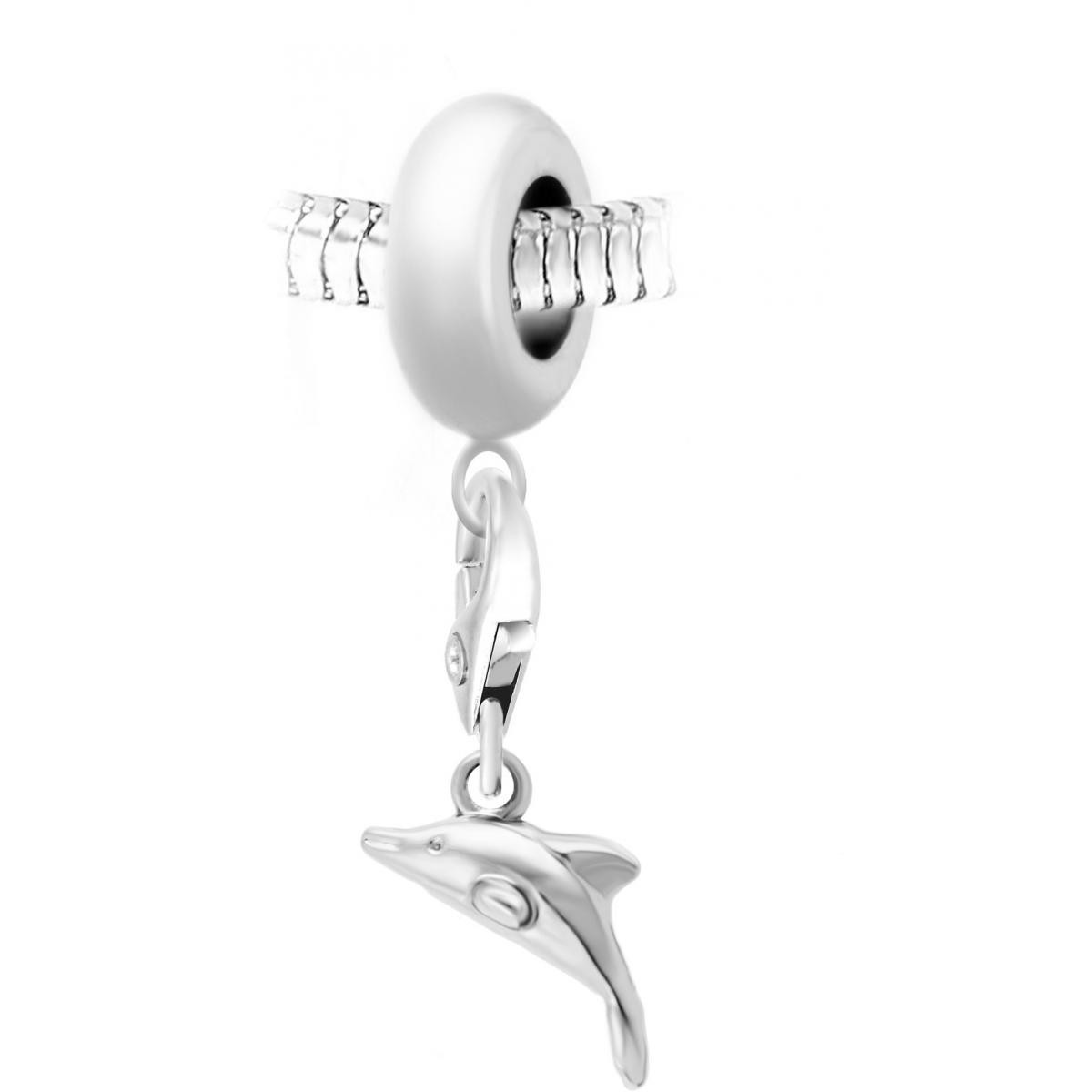 Promo : Charm perle Petit Dauphin par SC Crystal Paris® BEA0044+CH0206-argent