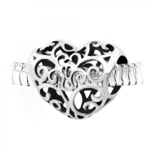 So Charm Bijoux - Charm perle cœur ornemental acier par SC Crystal - So charm promotions