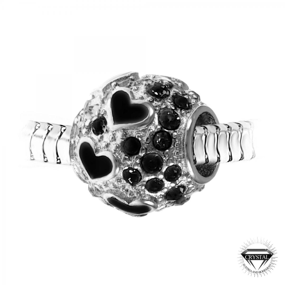 Promo : Charm perle orné de cristaux de Bohème par SC Crystal BEA0209-NOIR