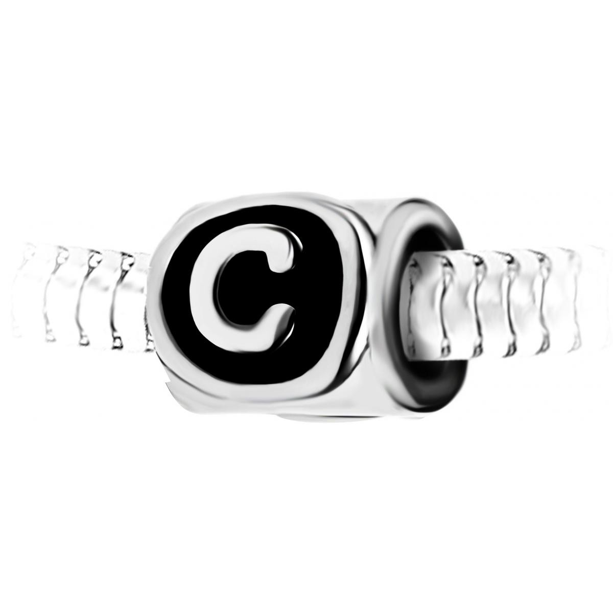 Promo : Charm perle lettre C en acier par SC Crystal BEA0269-C