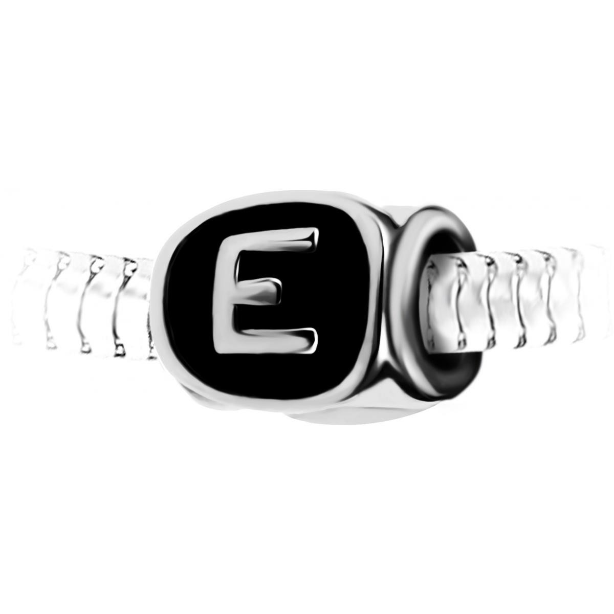 Promo : Charm perle lettre E en acier par SC Crystal BEA0269-E