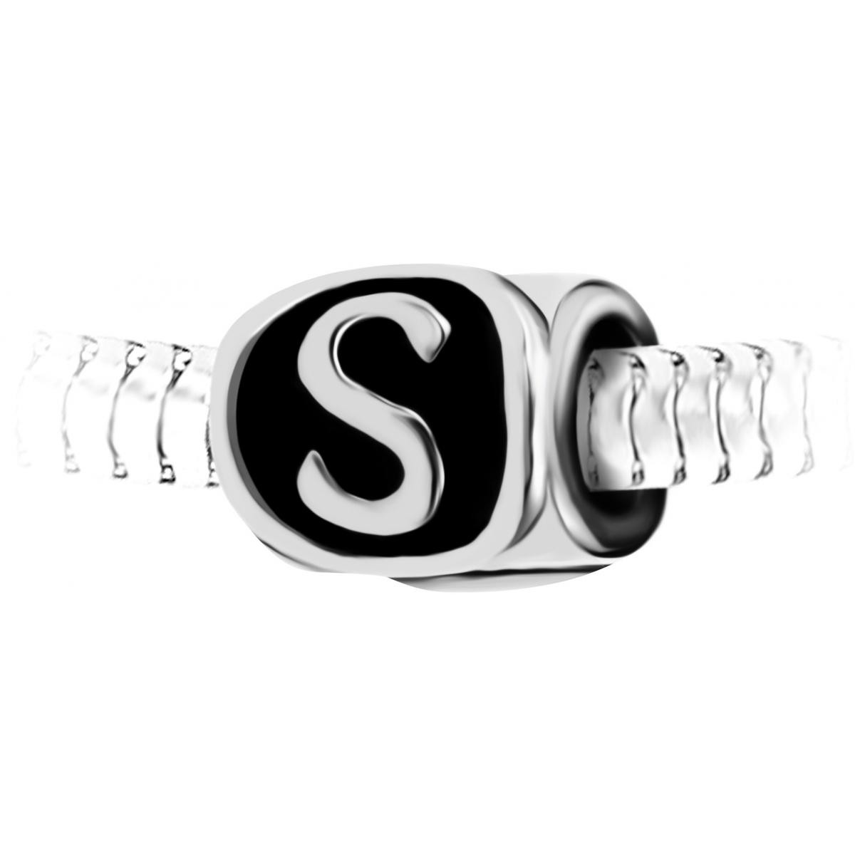 Promo : Charm perle lettre S en acier par SC Crystal BEA0269-S