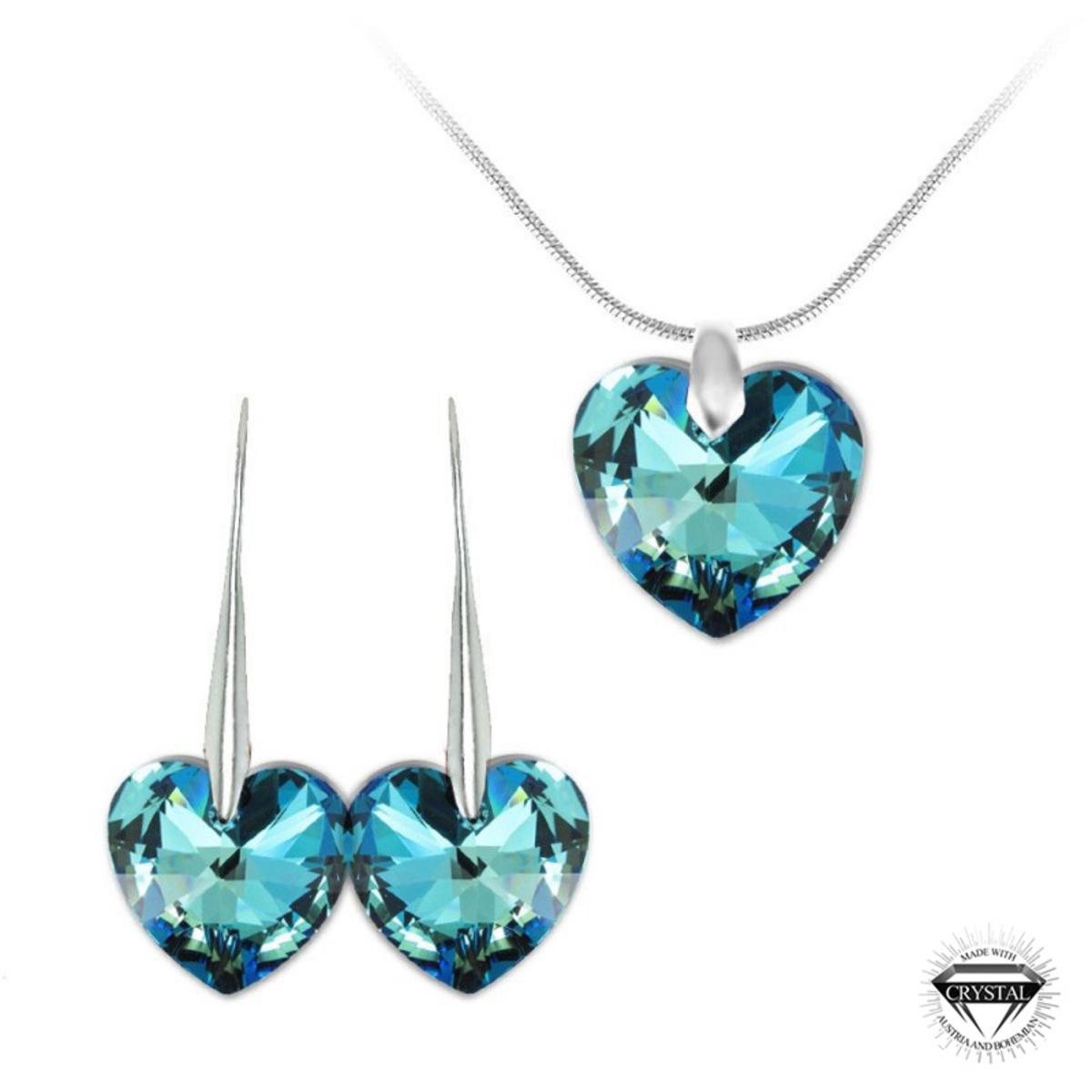 Promo : Collier et pendentif So Charm cristal coeur bleu - Collier Femme