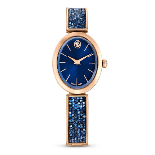 Swarovski Montres - Montre femme  Swarovski 5656822 Crystal Rock Oval - Bracelet Acier Bleu - Montre Femme - Cadeau de Noel