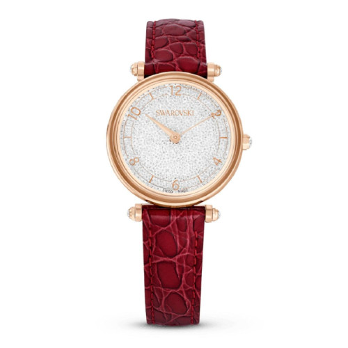 Swarovski Montres - Montre femme  Swarovski Crystalline Wonder 5656905 - Bracelet Cuir Rouge - Swarovski montre