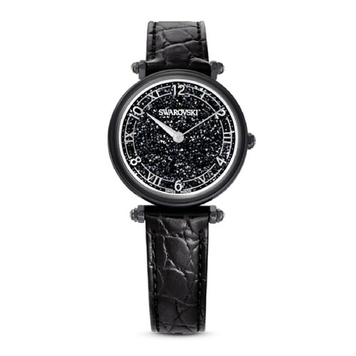 Swarovski Montres - Montre femme  Swarovski Crystalline Wonder 5664311 - Bracelet Cuir Noir - Swarovski montre