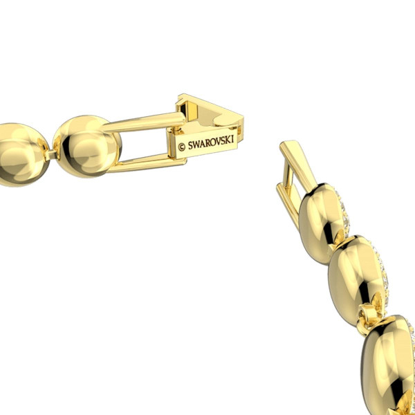 Bracelet Swarovski 5505469 - Métal doré Rangée de Cristaux incolores ronds Femme