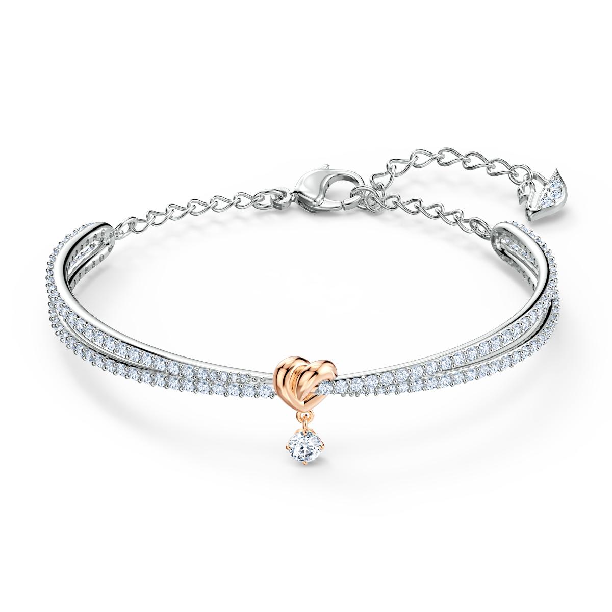 BRACELET Swarovski 5516544 - Bracelet blanc mini cœur or Femme