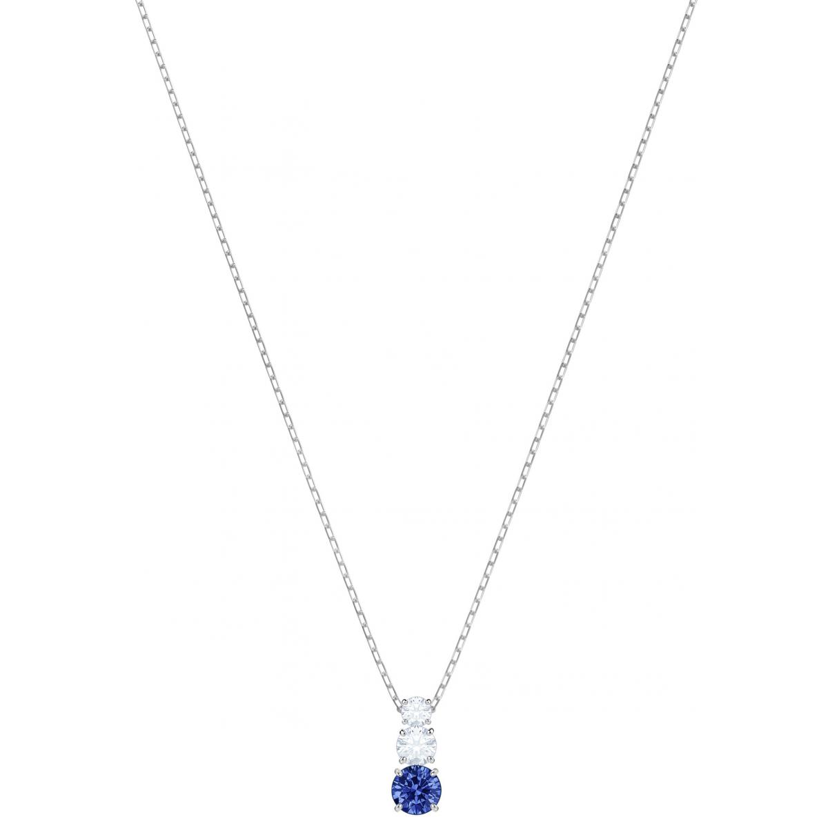 Collier et pendentif Swarovski Bijoux 5416156 - Acier Argenté Cristaux  Swarovski Pendentif Bleu Femme