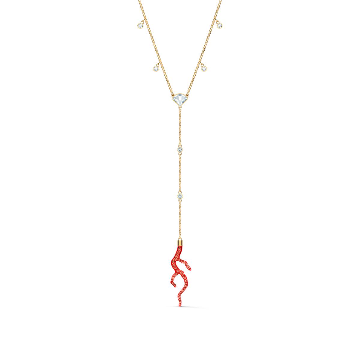 Promo : Collier Swarovski 5520658 - Collier en Y métal or pendentif rouge Femme