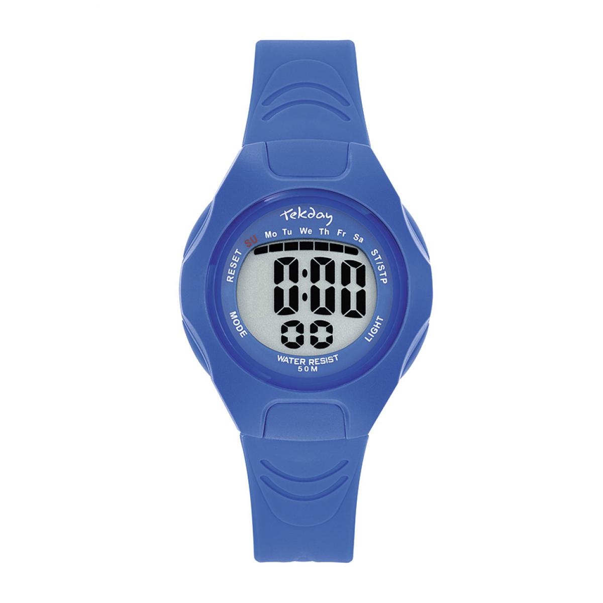 Montre Tekday 654664 - Bracelet Silicone Bleu Boitier Silicone Bleu