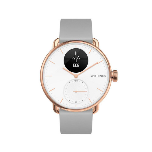 Withings - MONTRE CONNECTÉE WITHINGS SCANWATCH 38MM ROSE GOLD WHITE - Montre homme grise