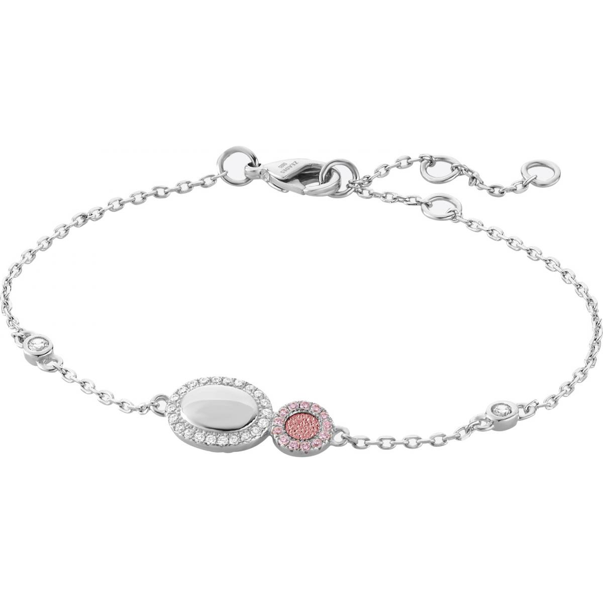 Bracelet Zeades Sbc01020 - Bracelet Or Rose Cuir Cristaux Femme