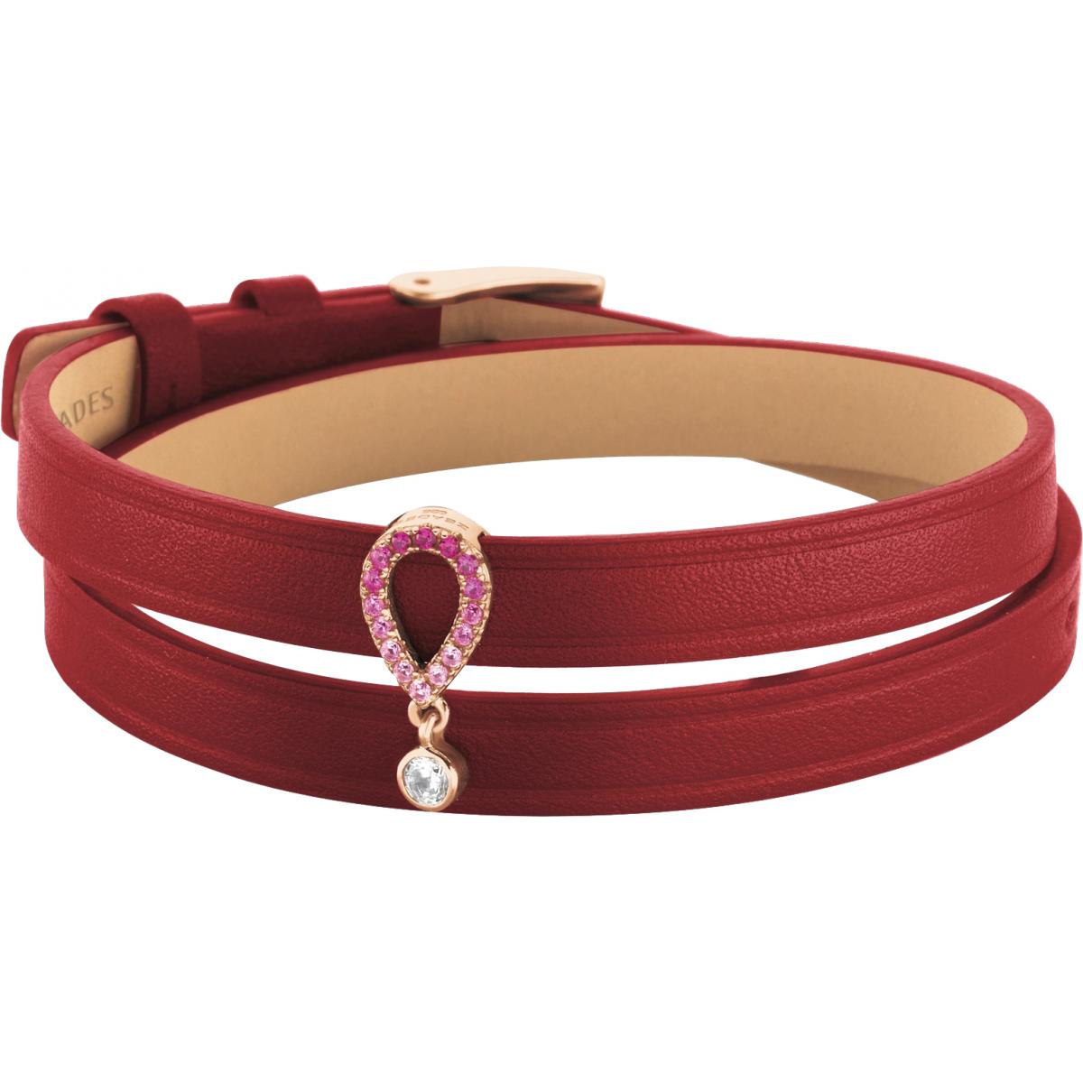 Bracelet Zeades Sbc01098 - Bracelet Or Rose Cuir Femme