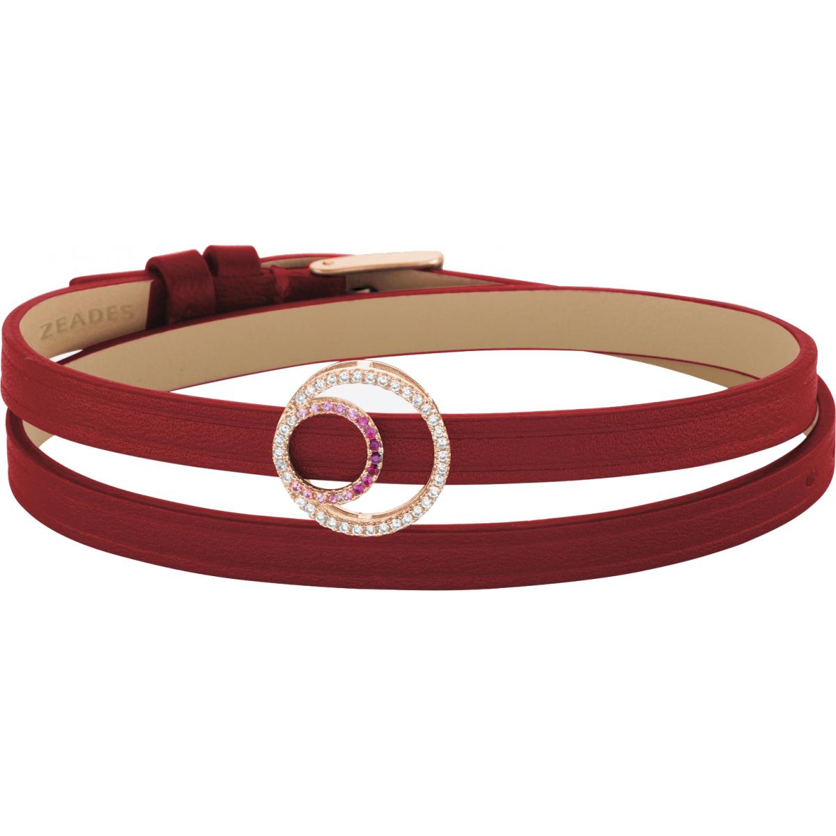Bracelet Zeades Sbc01107 - Bracelet Or Rose Cuir Femme